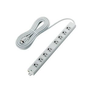 エレコム 電源タップ 雷ガード 抜け止めコンセント 8個口 3Pプラグ マグネット付き 5m グレー T-WRMK3850LG/RS 送料無料