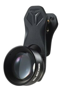 エレコム スマホ 望遠レンズ 2倍 2× 外付け 挟むだけ FMC加工 ケラレ現象軽減 レンズキャップ付き 収納ポーチ付属 iphone 送料無料