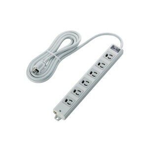 エレコム 電源タップ 雷ガード 抜け止めコンセント 6個口 3Pプラグ マグネット付き 3m グレー T-WRMK3630LG/RS 送料無料