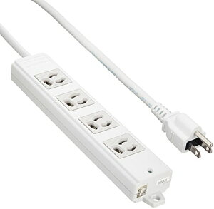 エレコム 電源タップ 抜け止め コンセント 4個口 3Pプラグ マグネット付き 5m グレー T-WRM3450LG/RS 送料無料