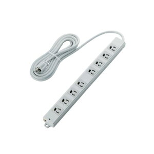 エレコム 電源タップ 雷ガード 抜け止めコンセント 8個口 3Pプラグ マグネット付き 3m グレー T-WRMK3830LG/RS 送料無料