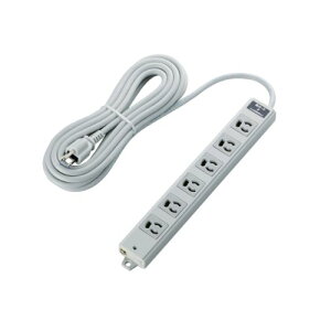 エレコム 電源タップ 雷ガード 抜け止めコンセント 6個口 3Pプラグ マグネット付き 5m グレー T-WRMK3650LG/RS 送料無料