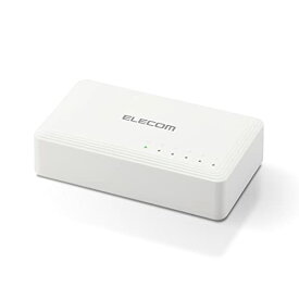 エレコム スイッチングハブ 5ポート ギガビット プラスチック筐体 コンパクト 軽量 [ACアダプター付属/壁掛け設置対応/静音ファンレ 送料無料