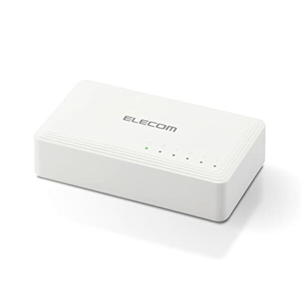 エレコム スイッチングハブ 5ポート ギガビット プラスチック筐体 コンパクト 軽量 [ACアダプター付属/壁掛け設置対応/静音ファンレ 送料無料