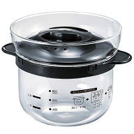 HARIO(ハリオ) ガラスのレンジご飯釜1~2合 電子レンジ用 ブラック 1~2合用 日本製 プレゼント ギフト 贈…
