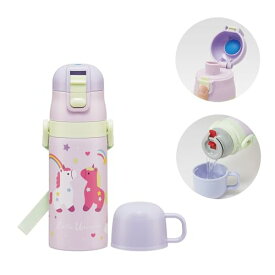 スケーター(Skater) 水筒 子供用 2WAY 直飲み 420ml コップ飲み 350ml リトルユニコーン 女の子 小容量 ステン 送料無料