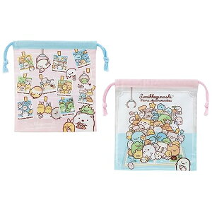 スケーター(Skater) マチ付 お弁当 巾着袋 2枚セット すみっコぐらし あつまるんです KB64WN 送料無料