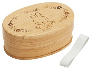 スケーター(Skater) 竹製 ランチ ボックス 600ml 和風 弁当箱 小判型 仕切り付 ランチベルト付 ミッフィー BWLB6- 送料無料