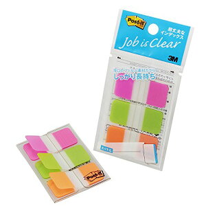 ポストイット フィルム 付箋 超丈夫 厚口 ピンク グリーン オレンジ 40×18mm 10枚×3パッド 686S-2 インデックスシー 送料無料