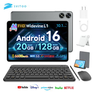 �y�N�[�|�����p�Ŏ���13,999�~�`�z�^�u���b�g �L�[�{�[�h�t�� Android 16 10�C���` Wi-Fi���f�� 128GB 20GB 1TB�g���A���h���C�h16 tablet 8�R�ACPU GPS����widevineL1 Netflix YouTube�Ή� 2.4G&5GWifi BT5.0 6600mAh ����
