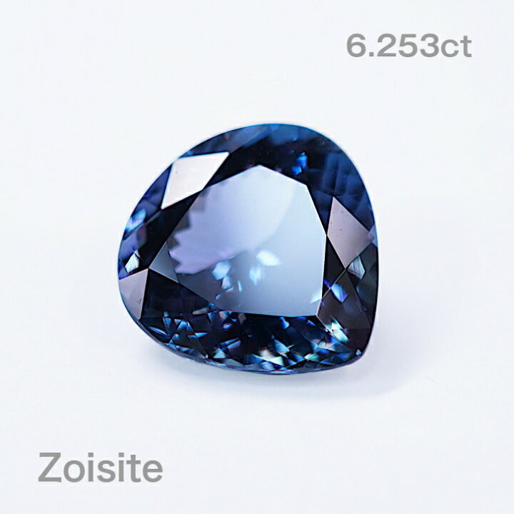 楽天市場】【6.25ct】 非加熱 ゾイサイトルース（裸石） ペアシェイプ 