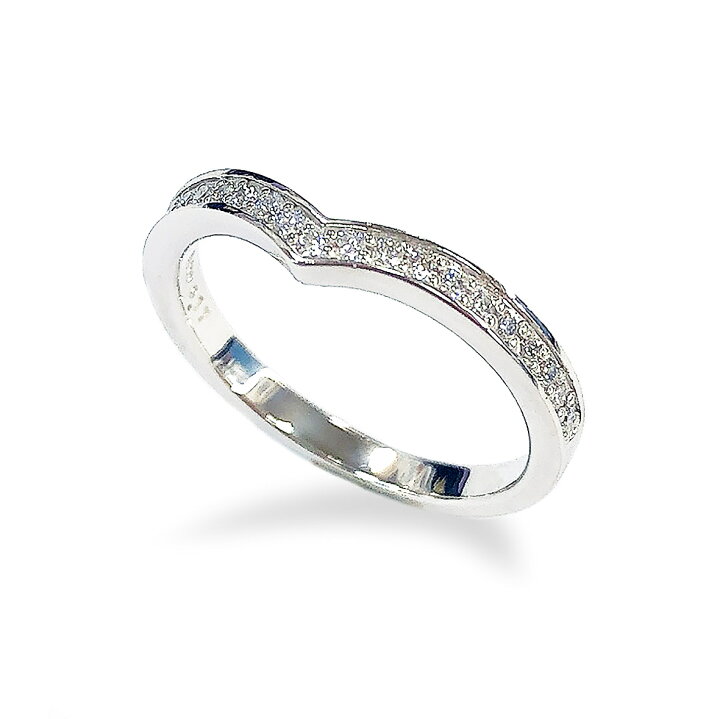 楽天市場】【0.16ct】V字腕 ダイヤモンド ハーフエタニティリング  
