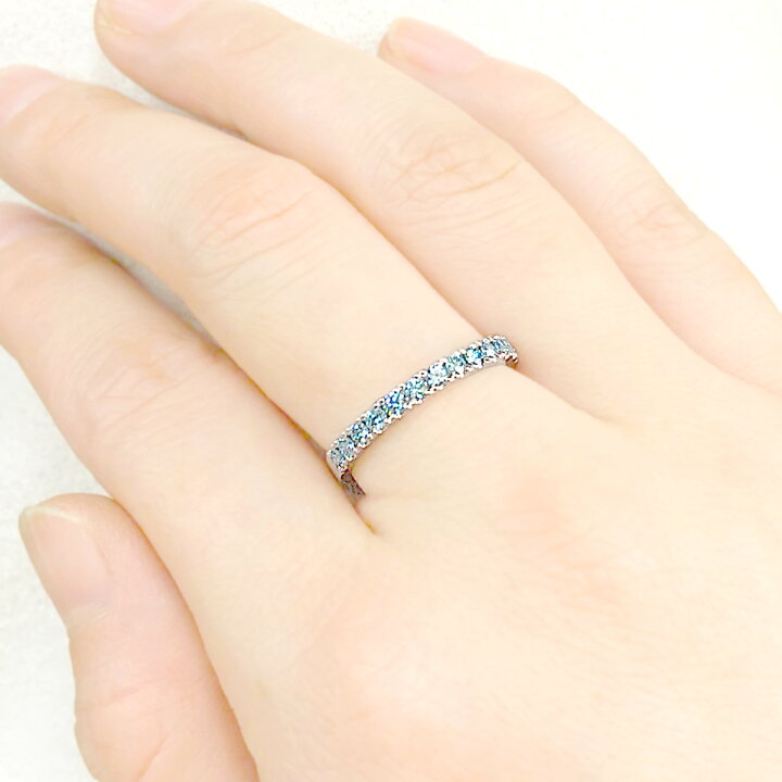 楽天市場】【0.37ct】アイスブルーダイヤモンド ハーフエタニティ  