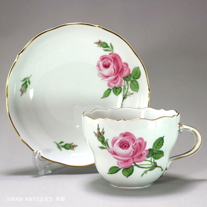 楽天市場】マイセン Meissen 一級品 ピンクローズ カップ＆ソーサー 