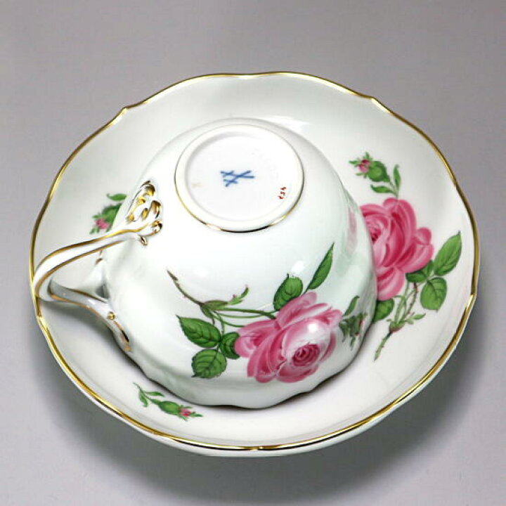 楽天市場】マイセン Meissen 一級品 ピンクローズ カップ＆ソーサー  