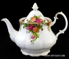 ロイヤルアルバート Royal Albert 英国製　Mサイズ　オールド カントリー ローズ ポット England 廃版品