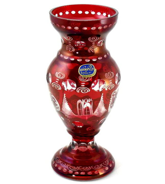 楽天市場】ボヘミア Bohemia エーゲルマン レッド Egermann 花瓶 