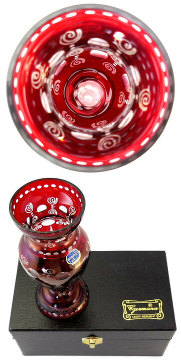 楽天市場】ボヘミア Bohemia エーゲルマン レッド Egermann 花瓶 
