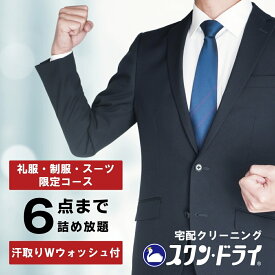 ★最短1週間仕上げ可能★【 スーツ 礼服 学生服 限定プラン 】 クリーニング 6点 プラン 6着 宅配クリーニング ビジネス スーツ 制服 クリーニング しみ抜き Wウォッシュ