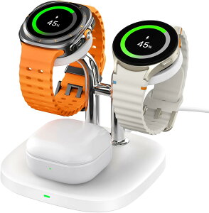 Galaxy Watch �[�d�� �X�^���h 2�䓯���AGalaxy Watch 8/8 Classic/Ultra (2025)/Ultra/7/6/6 Classic/5 Pro/5/4/3/Active 2/1�Ή��ASwanScout 704S