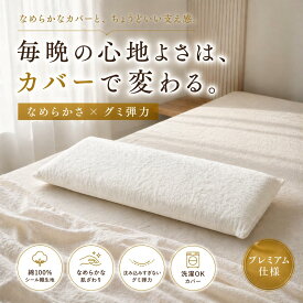 【眠れる森の美女まくら】 グミまくらプレミアム カバーセット 枕 低反発 やわらかい寝心地 首・頭にフィット もちもち質感 高級カバー シール織 なめらかな肌ざわり カバー 洗える リラックスタイム