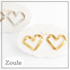 Zoule/ゾーラ folding heart ピアス DM便可能 ハート シンプル メタル かわいい マット 大人 ゴールド シルバー かわいい きれい アクセサリー qqpq