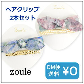 zoule ゾーラ blooming ribbon クリップセット hmt-1360 リボンモチーフ「ピンク/ブルー」 qqpq