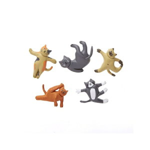 LbJ[h Lbg K }Olbg kikkerland Cat Yoga Magnets G 2507