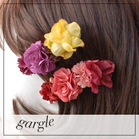 gargle/ガーグル winter garden スリーピンお花とパールのヘアアクセサリーDM便可能