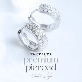 【P11倍＋49%OFFクーポン有！！ ～ 2026.2.13 23:59迄】プレミアム CZダイア(キュービックジルコニア) ハーフエタニティ フープ ピアス / 大人可愛い 上品 デイリー 安心 プレゼント パーティー ジュエリー アクセサリー 女性 SWAROTONYA