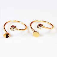 2種類の台座から選べるストーン付き指輪★フォークリング アクセサリ プチプラ デコパーツ ハンドメイド …
