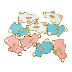 月を見るうさぎさん★かわいいアンティークチャーム ウサギ 兎 ラビット エナメル