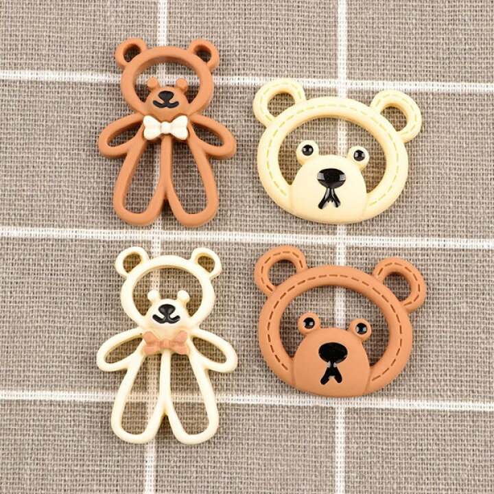 楽天市場】2種類あるミルクティー色のクマのお顔貼り付け用パーツ 5個 