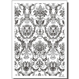(bk1562) シルクスクリーン フローラルパネル A4サイズ 模様 カルトナージュ 手芸 ステンシル アンティーク パターン アクリル 絵の具 バターミルクペイント デコパージュ カリグラフィー 花 はな ボタニカル