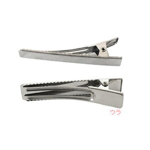 (★YDPE-9329)【高品質 3個販売】ヘアクリップ 土台 フラット 48×9mm シルバー 副資材 UV LED レジン 樹脂 粘土 七宝などの土台に ハンドメイド素材 材料