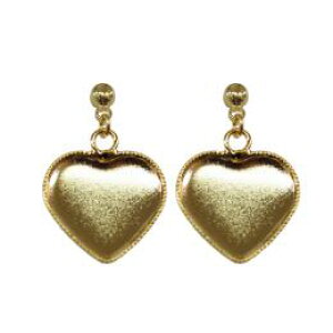 (★YDPE-3214)【高品質 1ペア販売】ピアス土台 13mm 空枠付き ハート 2色展開 ゴールド シルバー 副資材 UV LED レジン 樹脂 粘土 七宝などの土台に ハンドメイド素材 材料