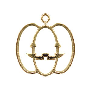 (kara31g)【お取り寄せ商品 10個セット販売】 レジン フレーム( ミール皿 ・ セッティング台 ) かぼちゃ 南瓜 ゴールド チャーム 土台 ハロウィン