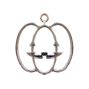 (kara31s)【お取り寄せ商品 10個セット販売】 レジン フレーム( ミール皿 ・ セッティング台 ) かぼちゃ 南瓜 シルバー チャーム 土台 ハロウィン