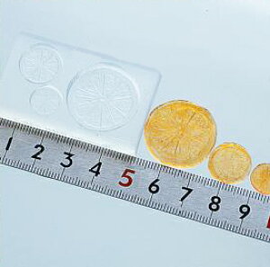 (sn594)シリコンモールド スライスオレンジ 3サイズ フルーツ ミニチュア スイーツ 食玩 レジンや樹脂粘土でのフェイクフード作りに