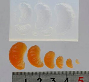 (sn414) シリコンモールド みかん 粒 フルーツモチーフ 7サイズ ミカン ミニチュア スイーツ 食玩 レジン 樹脂粘土でのフェイクフード作りに  オレンジ フルーツ フェイクスイーツ ス