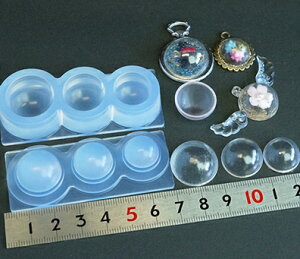 【送料無料】(sn785) シリコンモールド 球体 ガラスボール ドーム M 3サイズ 空洞 半球 立体 3D ビー玉 シャボン玉 レジン 樹脂粘土での作成に ドーム型 中