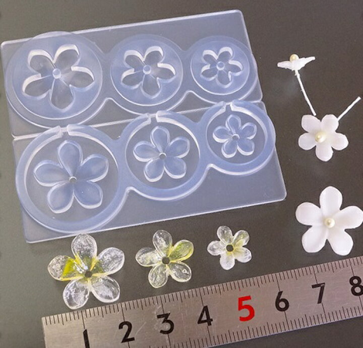 楽天市場 S429 シリコンモールド プルメリア フラワー型 立体 3サイズ 花 ミニチュアガーデン レジンや樹脂粘土での作成に You 楽天市場店