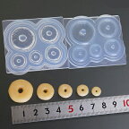 (S999)シリコンモールド　ドーナツ　リング　フェイクフード　5サイズ　立体型　レジンや樹脂粘土に ミニチュア雑貨