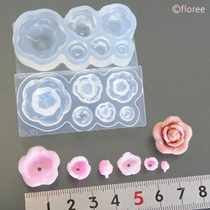(sn838) シリコンモールド 薔薇 (M,Sサイズ) バラ ばら ローズ 立体型 立体 組み立て型 花びら 花 フラワー 花弁 植物 かわいい 花 両面型 UV レジン モールド レジン型 シリコン型 粘土 樹脂粘土