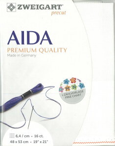(kaz16-101)ツバイガルト 16カウント 色番号101 アイーダ プリカット 刺繍布 刺しゅう布 ししゅう 生地 ドイツ製 ヨーロッパ製 刺繍用生地 ZWEIGART zweigart 白 ホワイト系