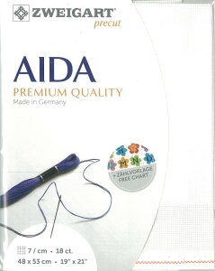 (kaz18-101)ツバイガルト 18カウント 色番号101 ファインアイーダ プリカット 刺繍布 刺しゅう布 ししゅう 生地 ドイツ製 ヨーロッパ製 刺繍用生地 ZWEIGART zweigart ホワイト 白系
