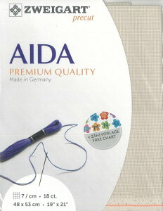 (kaz18-770)ツバイガルト 18カウント 色番号770 ファインアイーダ プリカット 刺繍布 刺しゅう布 ししゅう 生地 ドイツ製 ヨーロッパ製 刺繍用生地 ZWEIGART zweigart ベージュ