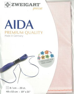 (kaz20-4115)ツバイガルト 20カウント 色番号4115 アイーダエクストラファイン プリカット 刺繍布 刺しゅう布 ししゅう 生地 ドイツ製 ヨーロッパ製 刺繍用生地 ZWEIGART zweigart ピンク系