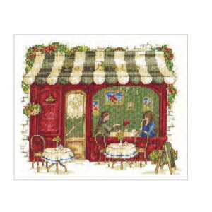 (dmc1670)【お取り寄せ商品】刺繍キット Le Bistro ビストロ 洋食屋さん DMC セット 手芸 初心者 練習 基本ステッチ エンブロイダリー クロスステッチ 図案印刷 刺繍針 刺繍布 刺繍糸 図案 オシャ