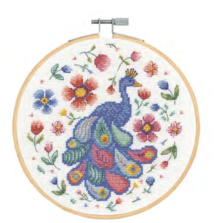 楽天市場 Dmc1930 お取り寄せ商品 刺繍キット Peacock くじゃく 鳥 とり Dmc セット 手芸 初心者 練習 基本ステッチ エンブロイダリー クロスステッチ 図案印刷 刺繍針 刺繍布 刺繍糸 図案 オシャレ フランス ヨーロッパ フランス 動物 花 孔雀 ピーコック You